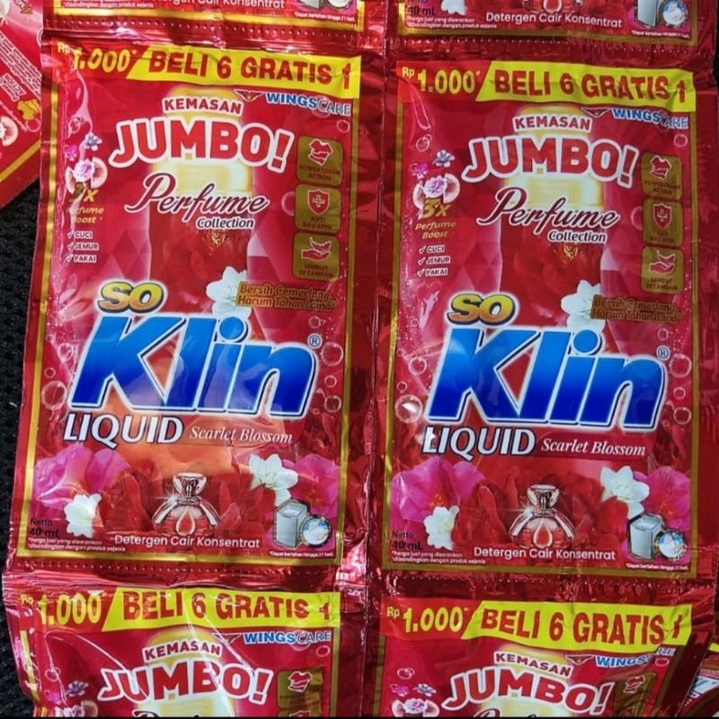 Soklin liquid jumbo 1 renceng isi 6 gratis 1