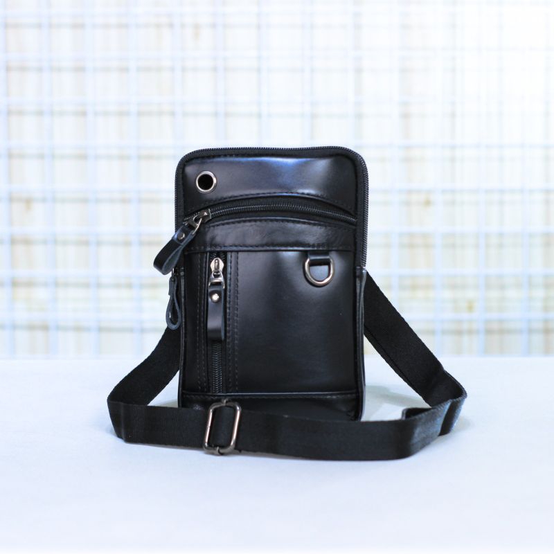 Tas Selempang Hp pria Tas Pinggang Tas slempang Multifungsi Kulit