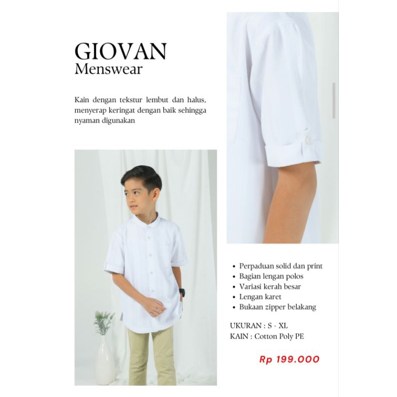 Zoya koko kemeja atasan anak cowok warna putih_ Giovan BoysMenswear