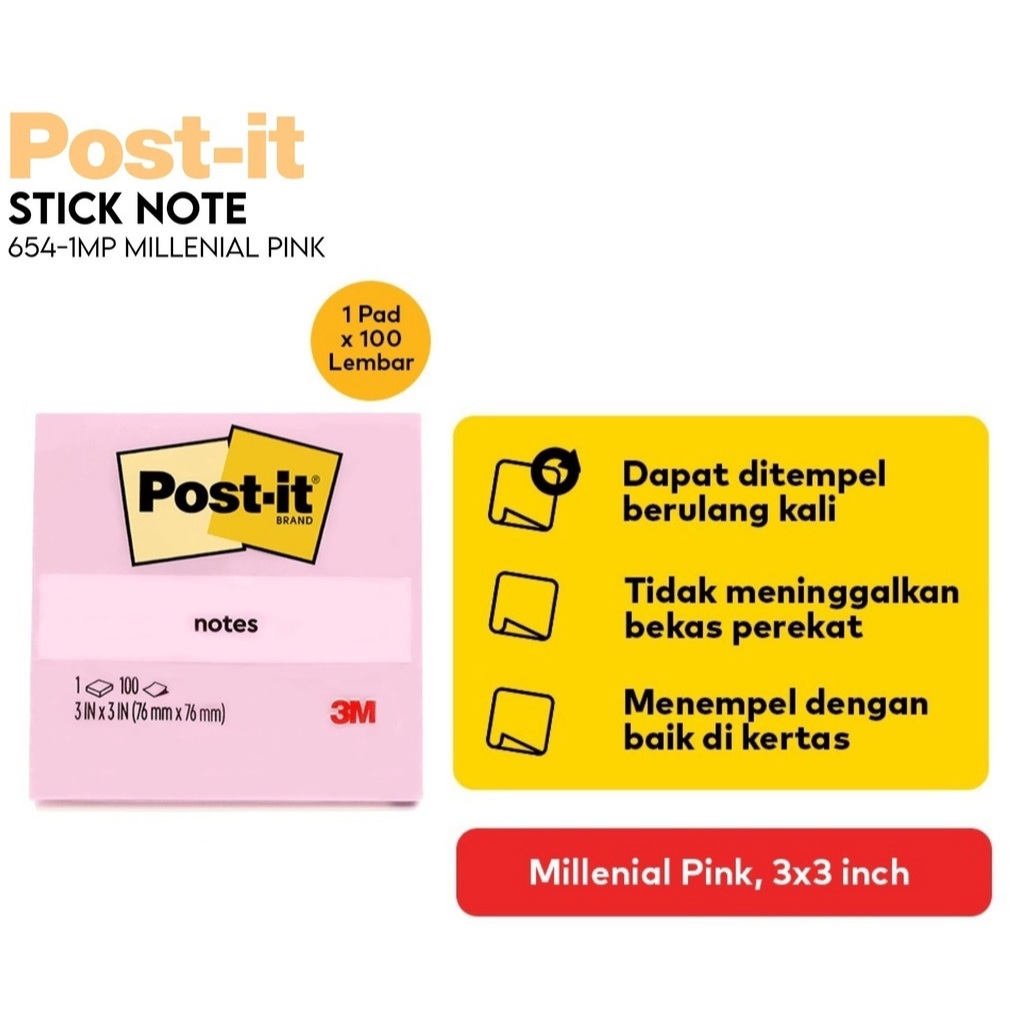 

Post It 3M 654-1MP Millenial Pink