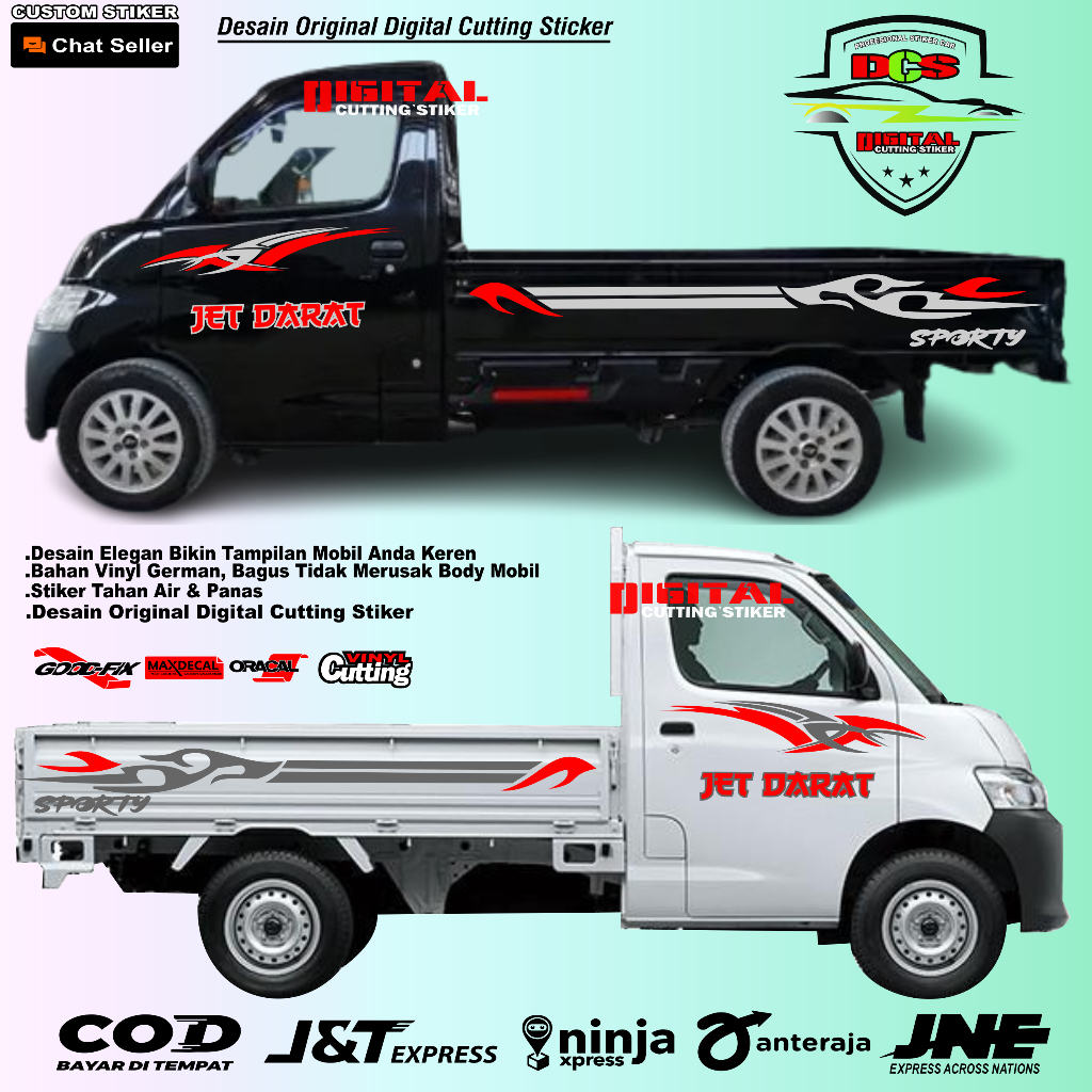 Cutting Stiker Mobil Pickup Gran Max Stiker Striping JET DARAT Stiker Mobil Pickup Gran Max