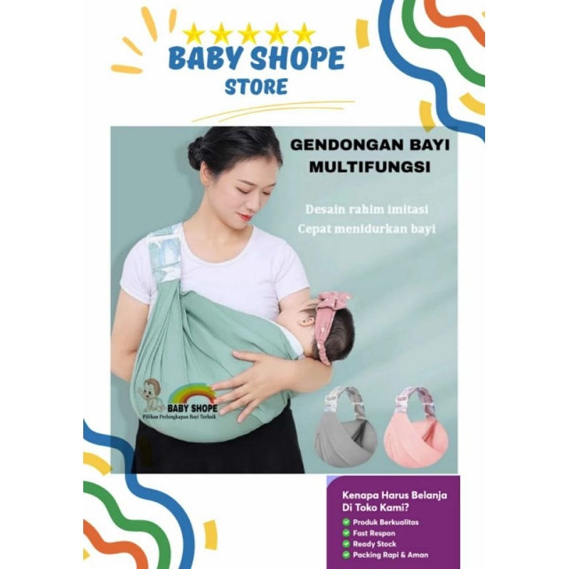Kain Gendong Bayi - Gendongan Bayi Multifungsi - Gendongan Bayi Samping Depan Pink