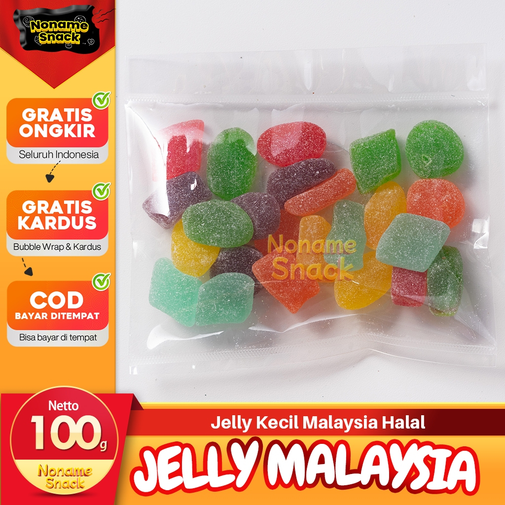 

NoName Snack - Jelly Kecil Malaysia Halal Agar Agar Anak Cemilan Manis Grosir 100Gr