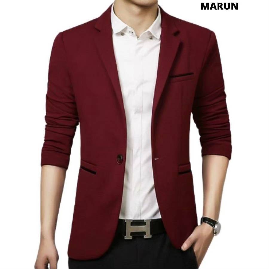Blazer pria modern style wisuda nikah kondangan Jas Slimfit Formal cowok bahan semi wool terbaru
