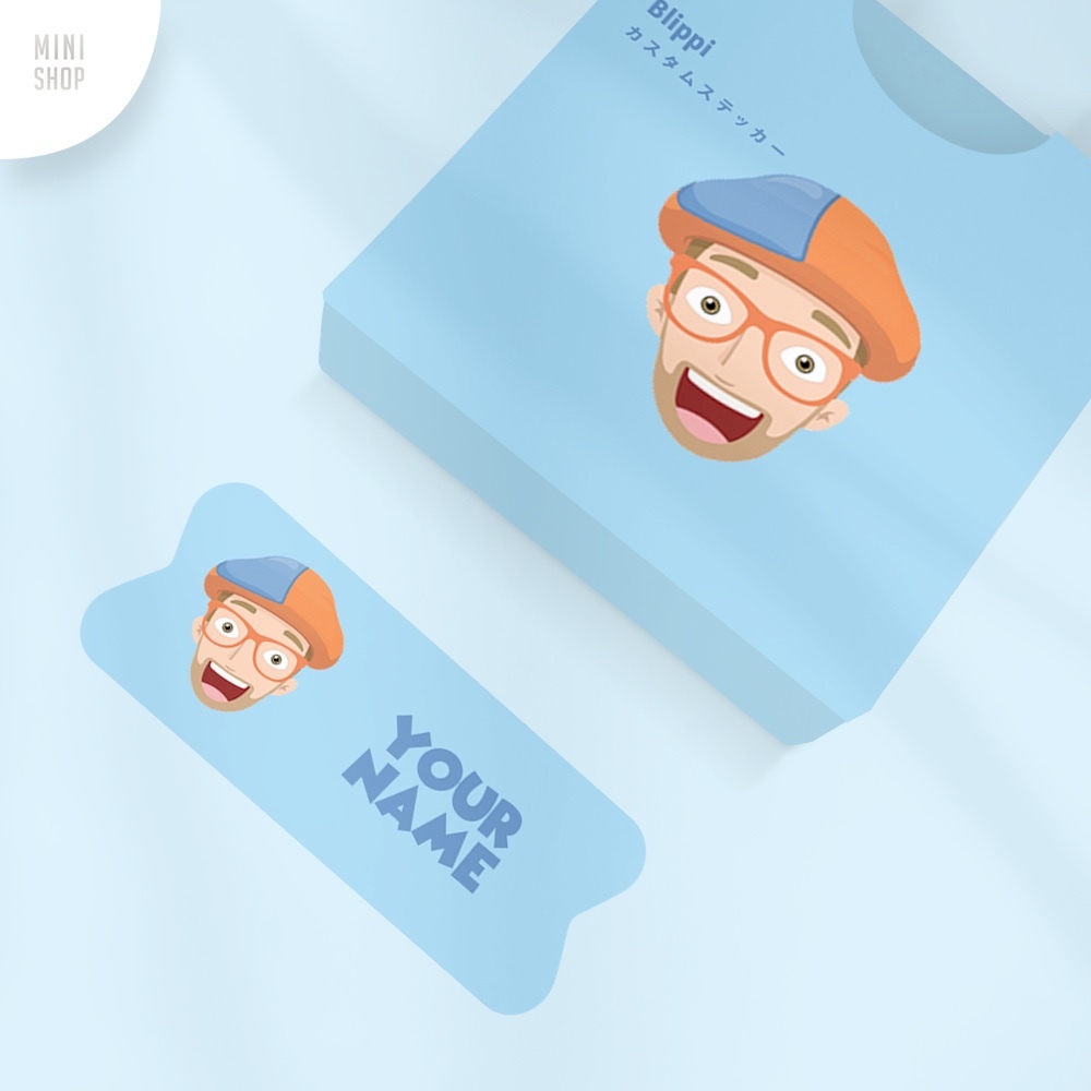 

Stiker Nama Custom Waterproof Blippi