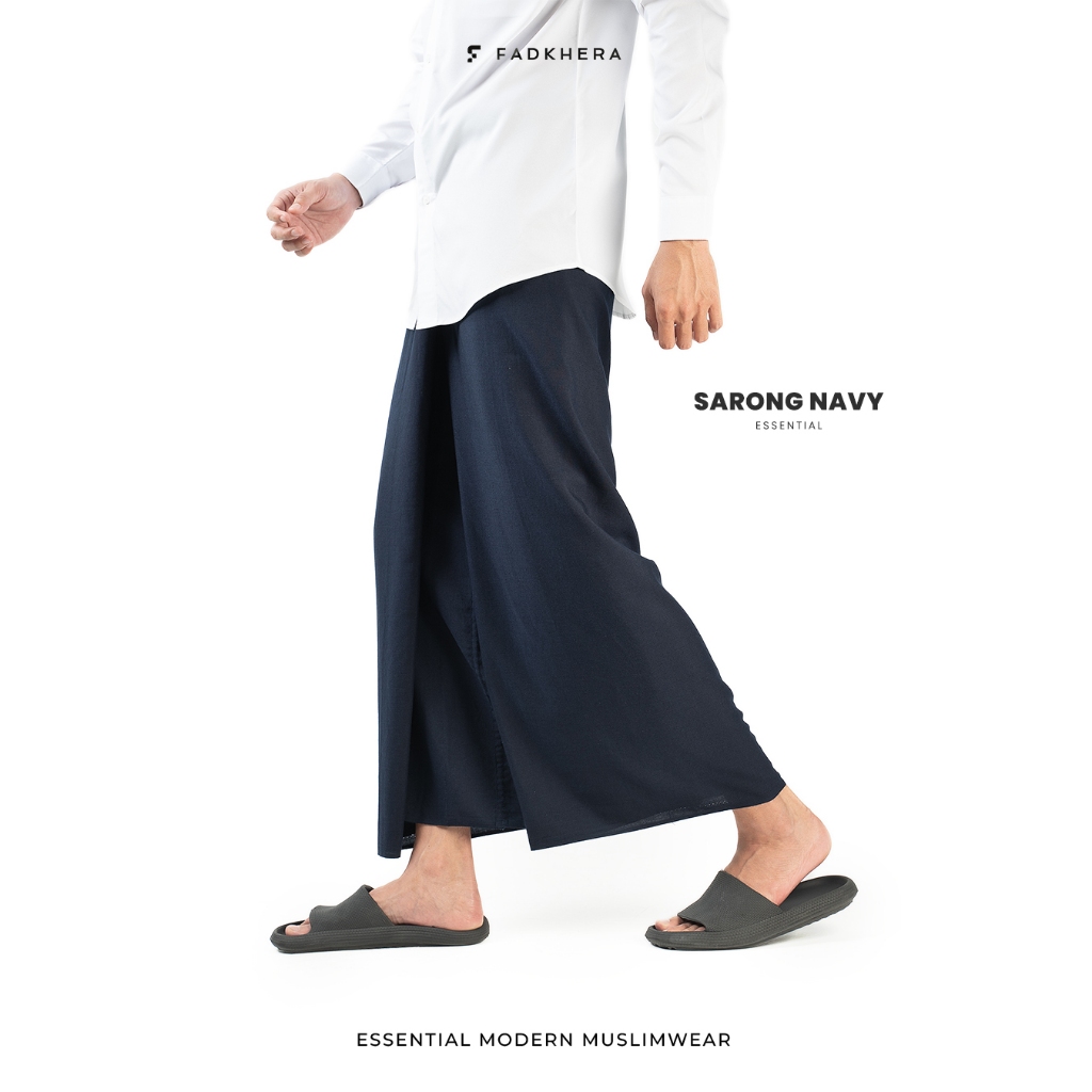 SARUNG POLOS MODERN FADKHERA SARONG NAVY BIRU