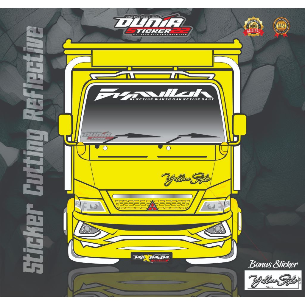 STICKER KACA TRUK / STICKER CUTTING KACA DEPAN TRUK /STICKER BISMILLAH HARGA TERMURAH