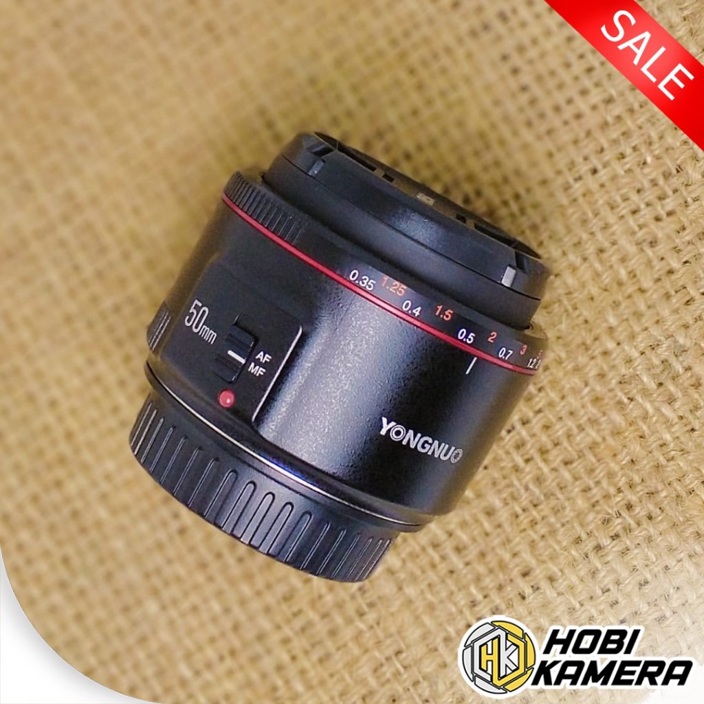 Lensa Fix 50mm f1.8 Yongnuo Mark ii Ring Merah for Canon - Second