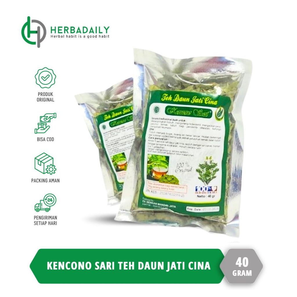 

KENCONO SARI Teh Curah Daun Jati Cina / Teh Pelangsing Diet Herbal Alami (40 Gram)