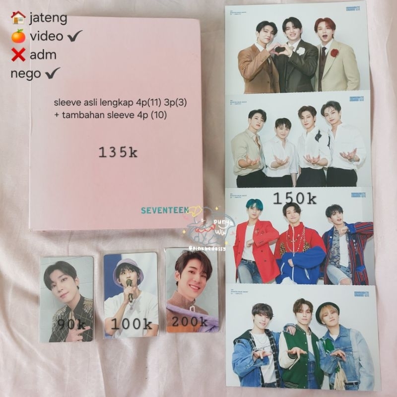 photocard wonwoo postcard incomplete binder cargen carat generation 4 hanabi hitorijanai