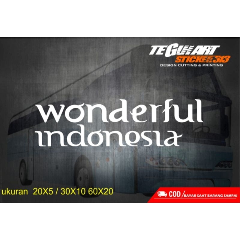 STIKER CUTTING BUS PARIWISATA WONDERFUL INDONESIA