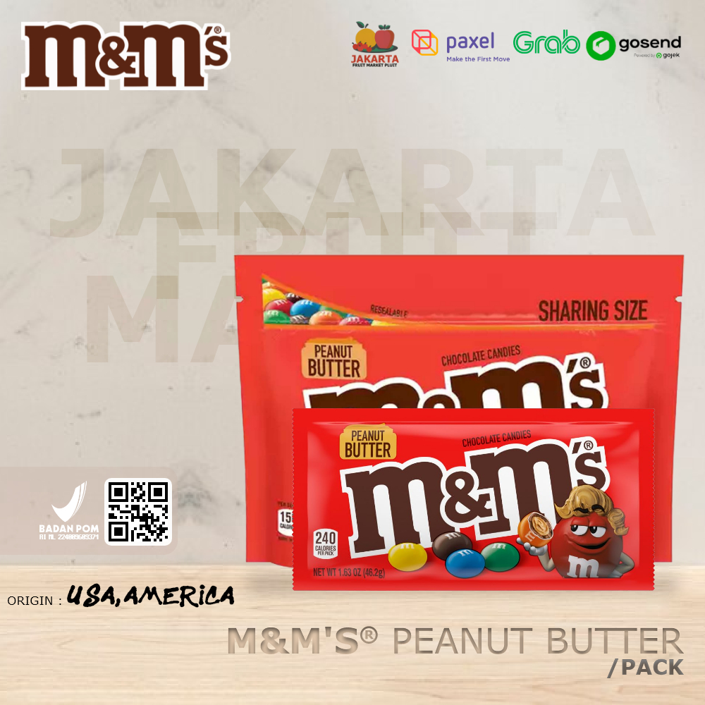 

M&M PEANUT BUTTER candies permen coklat import usa