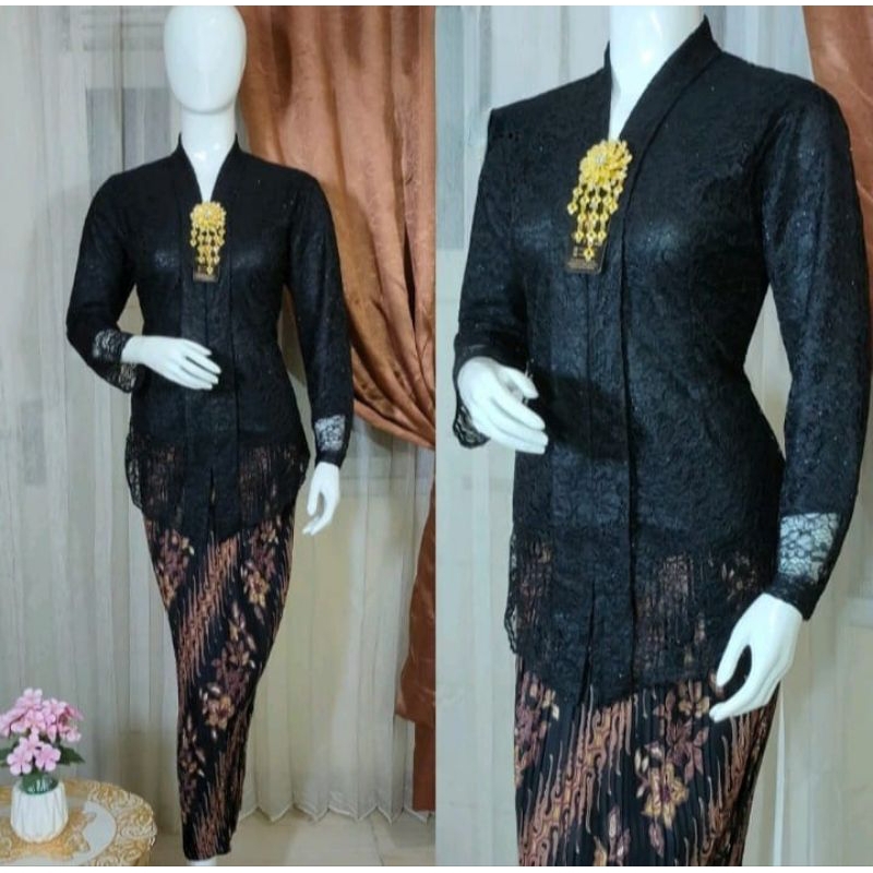 Atasan Kebaya Brokat Jumbo 3XL XXXL Ld 120 Kebaya Floy Lengan Panjang