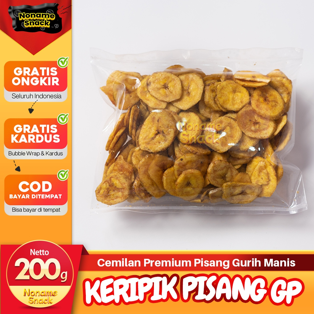 

NoName Snack - Keripik Pisang Manis Gp Cemilan Grosir 200Gr