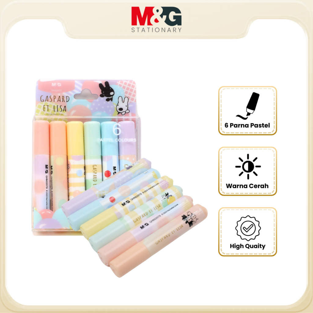 

M&G Gaspard et Lisa Mini Highlighter 6 Colors/Set