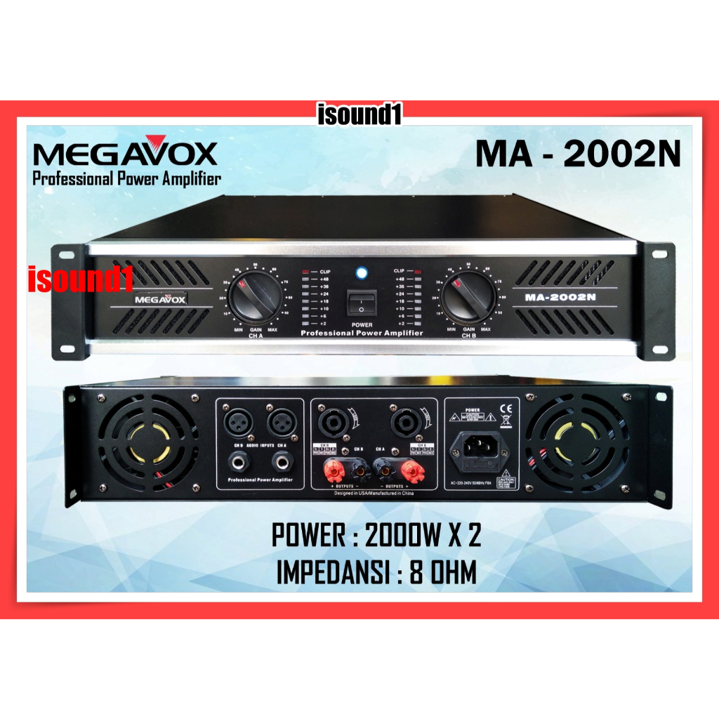 POWER AMPLIFIER MEGAVOX MA 2002 BARU AMPLI MEGAVOX MA 2002N MA2002 ORI