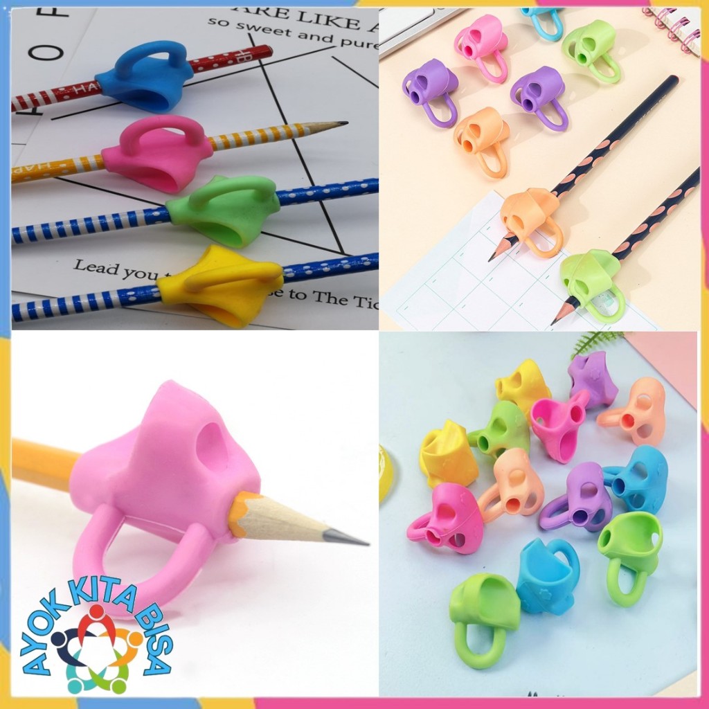 

AKB Pencil Grip Alat Bantu Tulis Anak Tk 3 Jari Posture Corrector Alat Membantu latihan Belajar menulis Pegang Pensil 3jari Silikon Dengan Benar