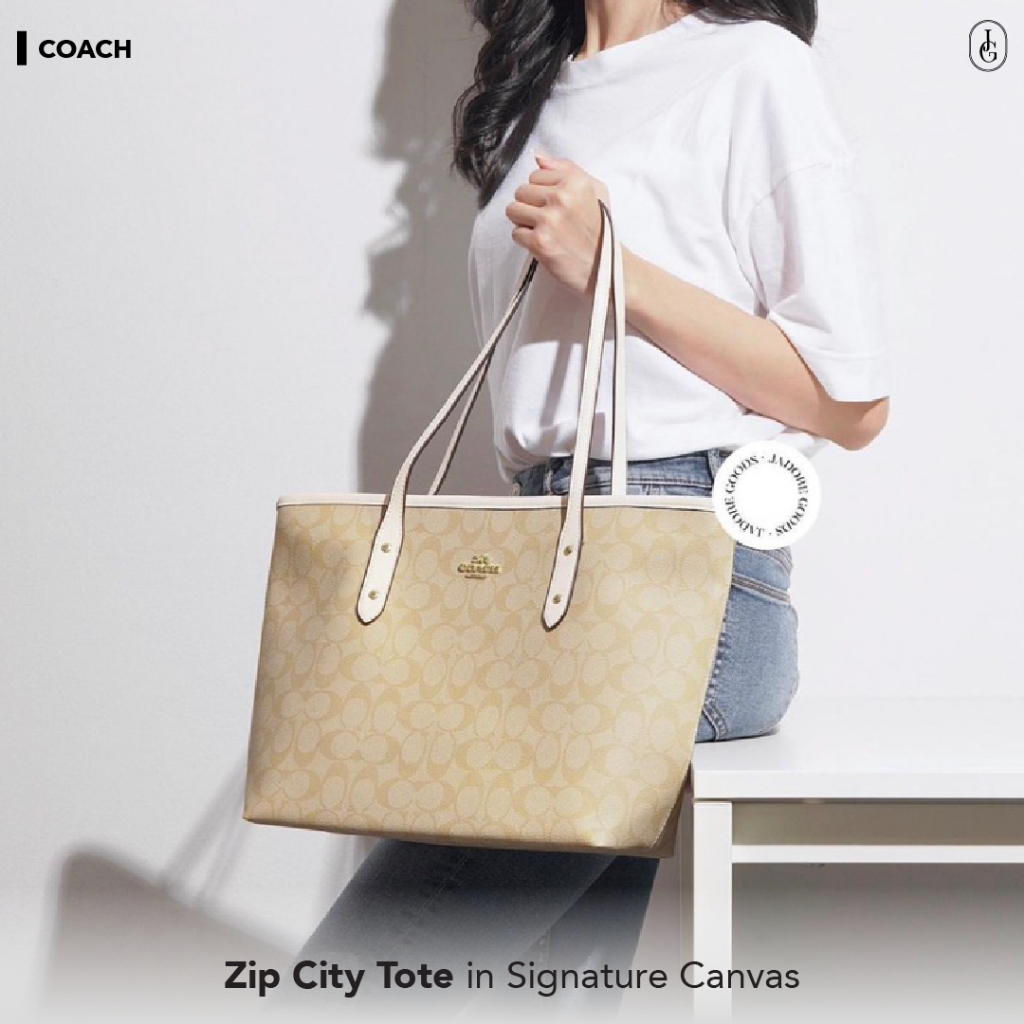 Coach Signature Zip City Tote