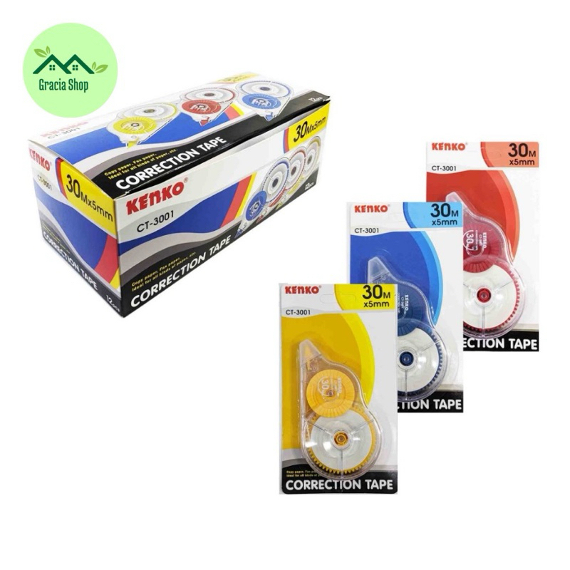 

Tipex Roll Correction Tape Kenko / Tip-x Kertas CT-3001 / CT-902 / CT-902P 30M dan 12M