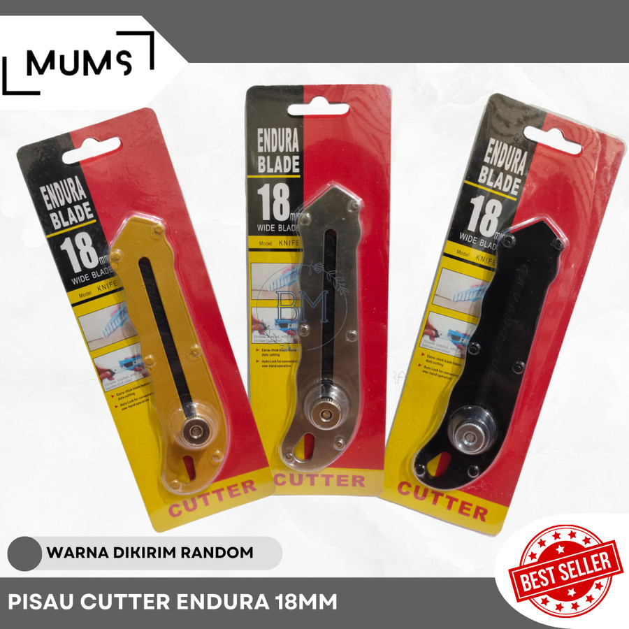 

Pisau Cutter Endura Multifungsi 18mm + Isi Pisau Kater Potong Multi Fungsi Serbaguna Knife Cuter Acrylic Gagang Besi Baja SK-5 Pisau Pemotong Kertas Tali SK5 Tajam Anti Karat BMS
