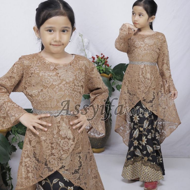 Big Sale IndahKebaya  BAJU KEBAYA ANAK 412Thn  KEBAYA TUNIK TIARA BROKAT ANAK SD  BAJU ANAK PESTA KA