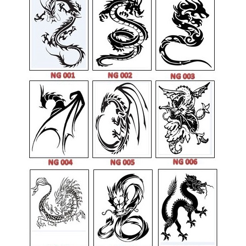 TATO TEMPORER GAMBAR NAGA UKURAN 8X6CM ANTI AIR  TATTOO DRAGON