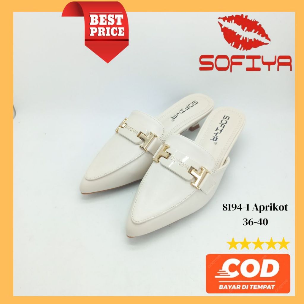 SOFIYA- Sandal Mules Sandal Heels Fashion Wanita Remaja Import ORIGINAL 100% 8194-1 APRIKOT TERBARU