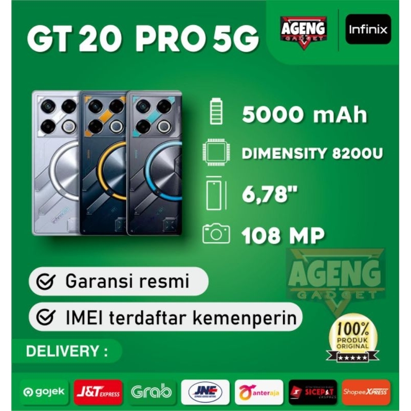 Infinix GT 20 Pro 5G 12/256 Garansi Resmi 100% Original