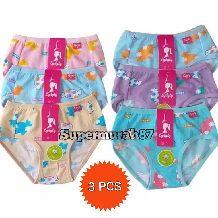 SALEE  3PCS  CD Anak LYDYLY MOTIF  Celana Dalam anak LYDYLY  CD anak cewek