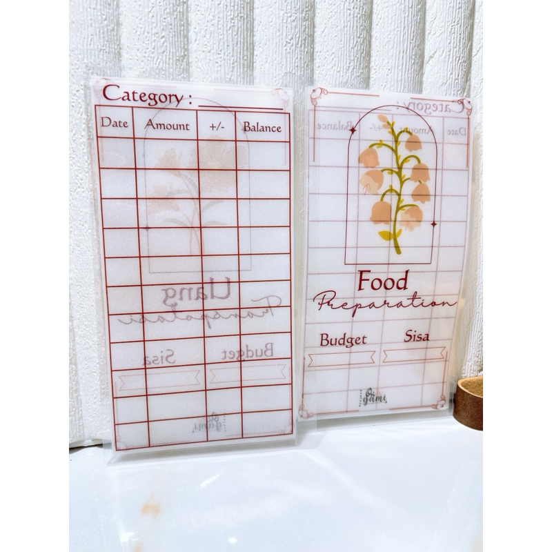 

[Belum dengan Binder] Clear envelope Budgeting 2 in 1 budgeting dan tracker pencatatan uang dalam 1 envelope