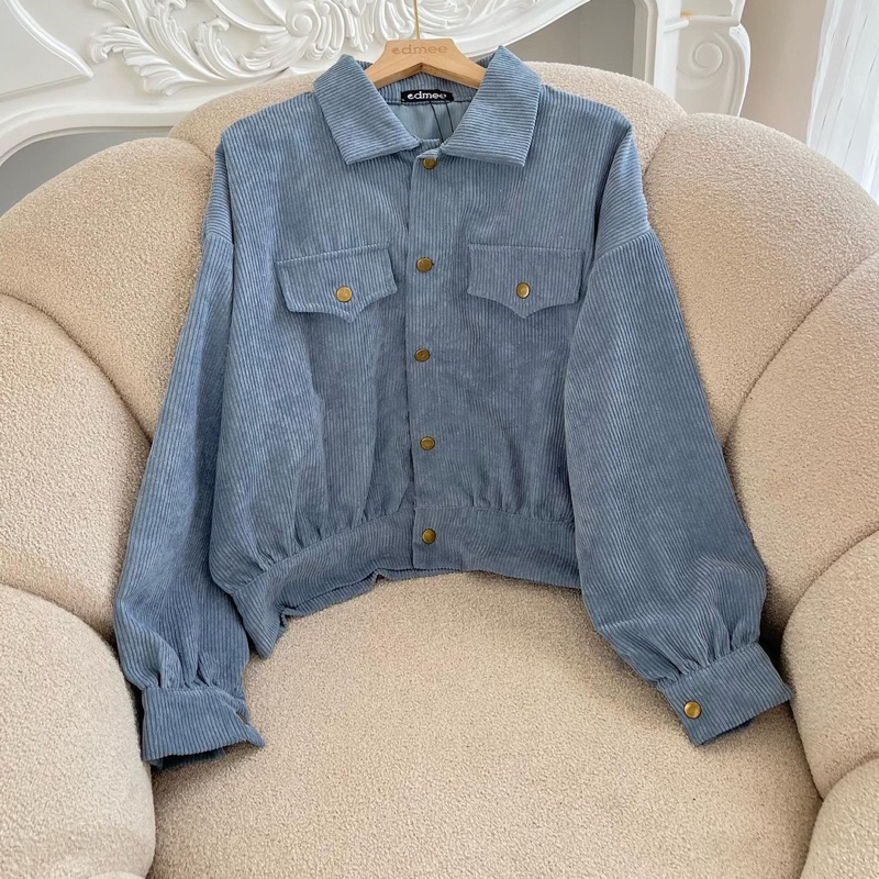 Corduroy Jacket • edmee | Oversized Jacket Corduroy Outer Wanita