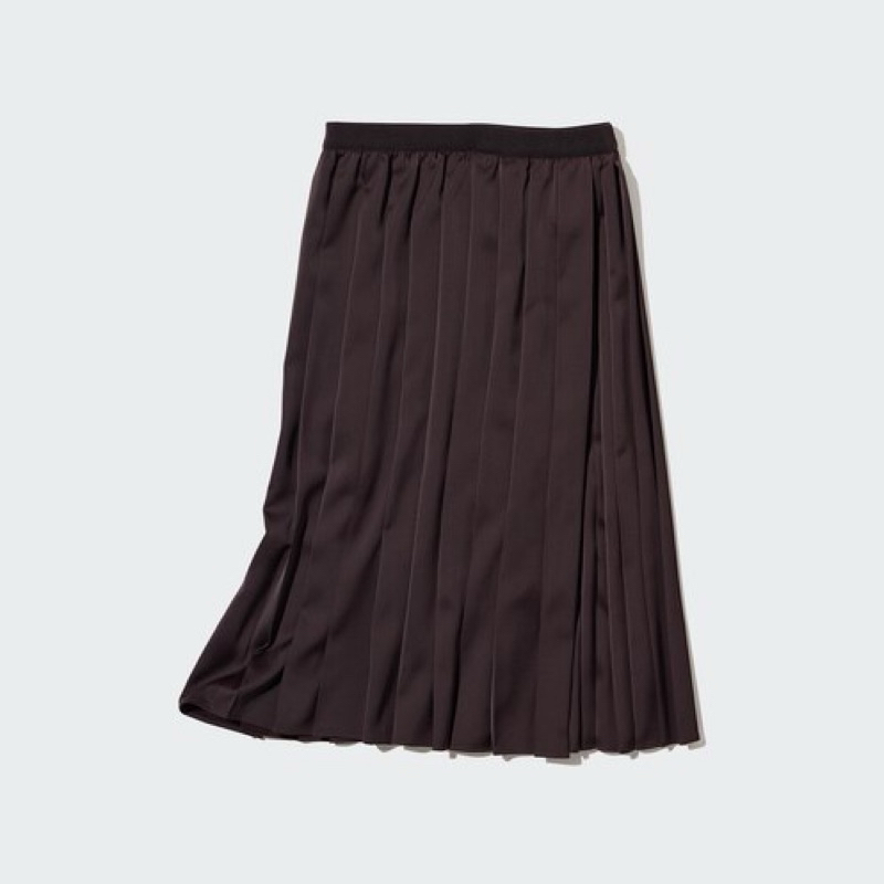 PRELOVED (M) UNIQLO Satin pleated skirt/ Satin silk pleated skirt/ Sifon plated skirt/ Uniqlo sifon 