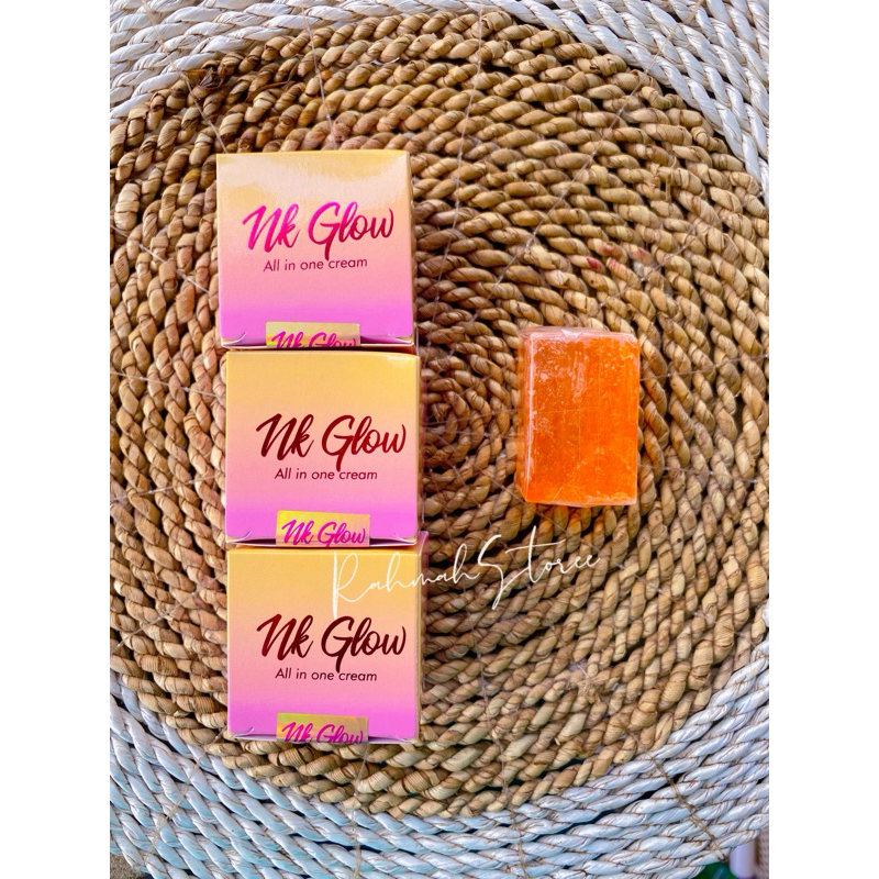 PAKET HEMAT 3 POT CREAM NK GLOW GRATIS sabun
