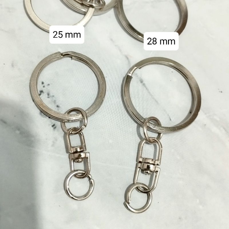 144 pcs ring gantungan kunci tebal / ring gantungan kunci gepeng ulir murah