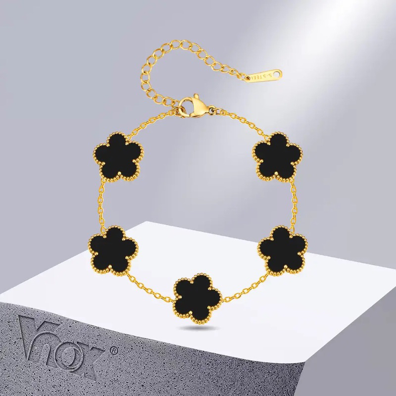 ✅Cod Gelang Titanium Wanita Model Clover Gelang Tangan Wanita Terbaru Gelang Wanita Model Clover Gel