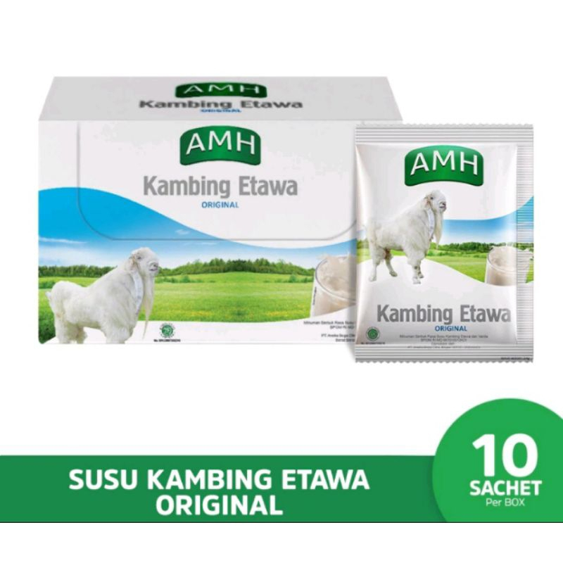 

AMH Susu Kambing Etawa Original Box isi 10 Sachet - Susu Kesehatan Rasa Vanila dan Jahe