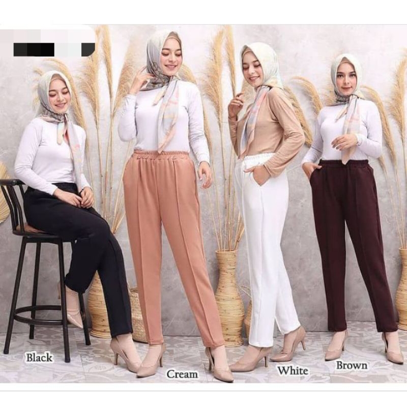Legging Polos Luna Cubit | Legging Gamis Premium Scuba