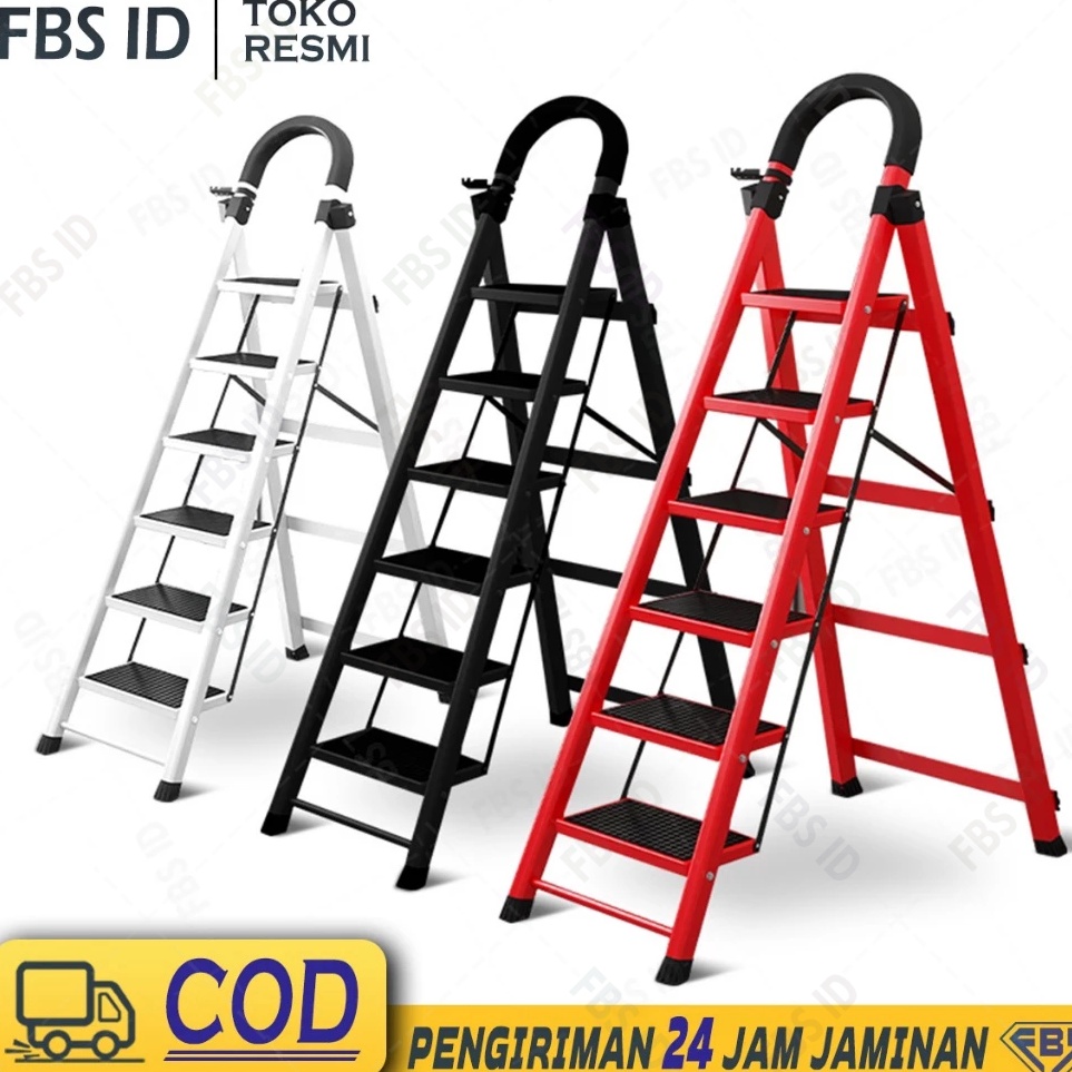 Pasti Laku Reaim Tangga 34567 Step Putih Lipat Tangga Lipat Household Steel Ladder Tangga Lipat Alum