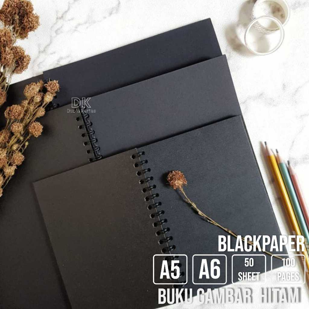 

SKETCHBOOK BLACK PAPER / SKETCHBOOK HITAM / BUKU SKETSA HITAM / SKETCHBOOK POLOS