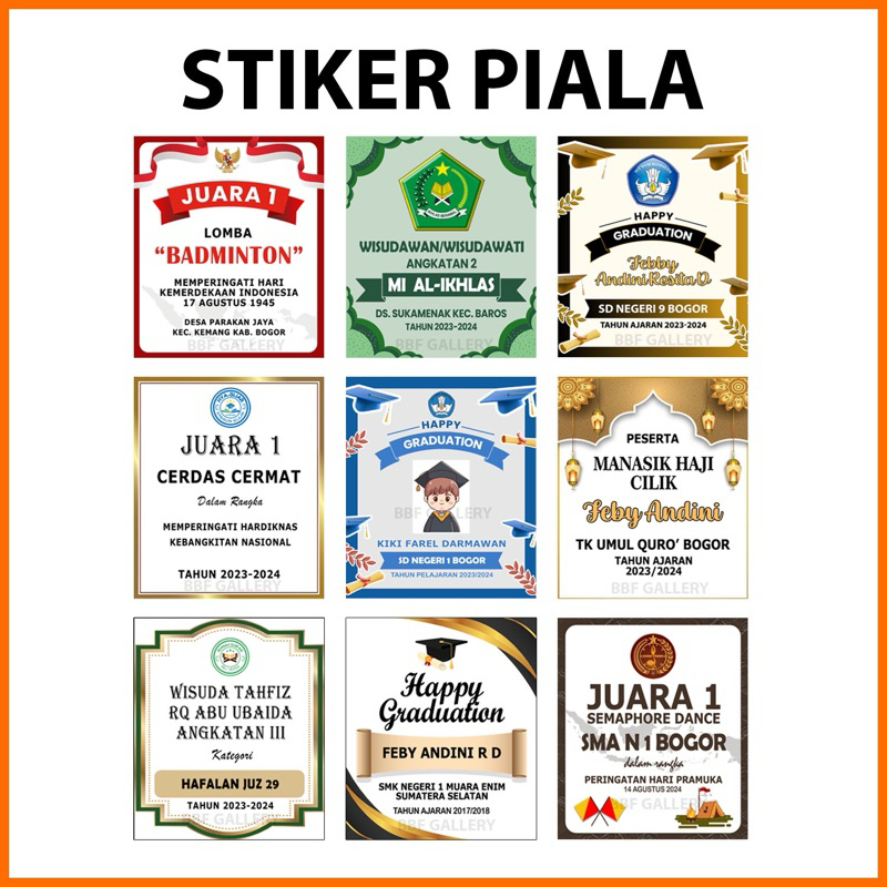 

Stiker Label Piala Akrilik