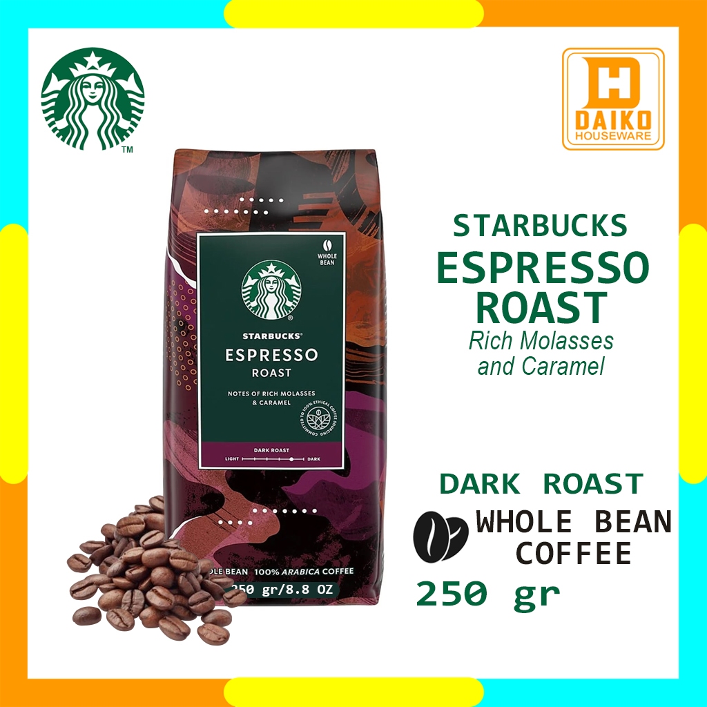 

Kopi Starbucks Whole Bean Espresso Roast - Kopi Biji Dark Roast Coffee Sachet Bag 250 gr