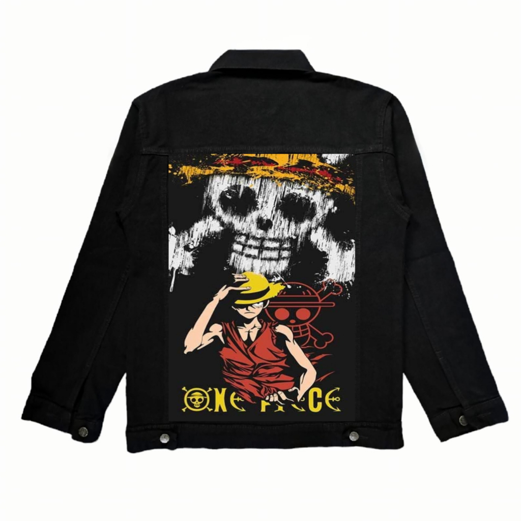 Jaket Jeans Pria - Black One Piece Printing