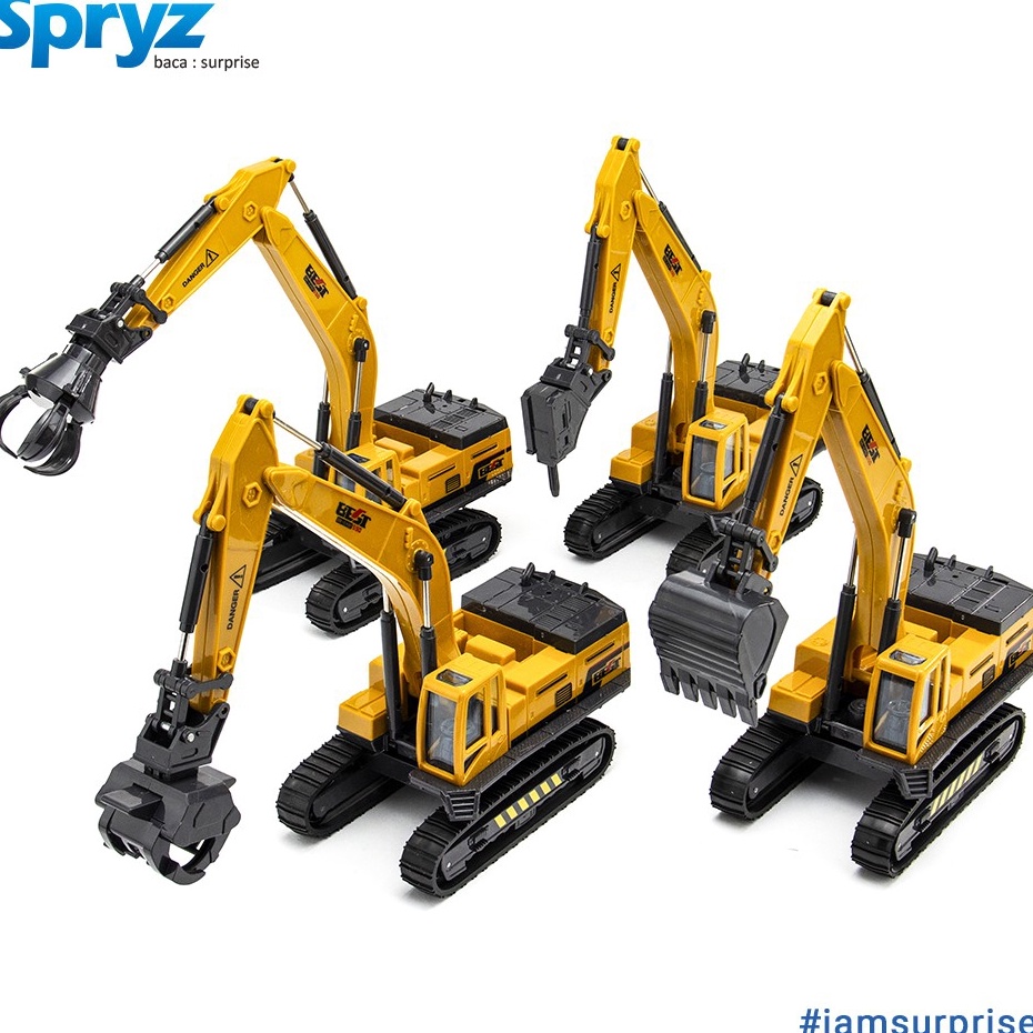 Spryz Construx 155 Excavator Mainan Miniatur