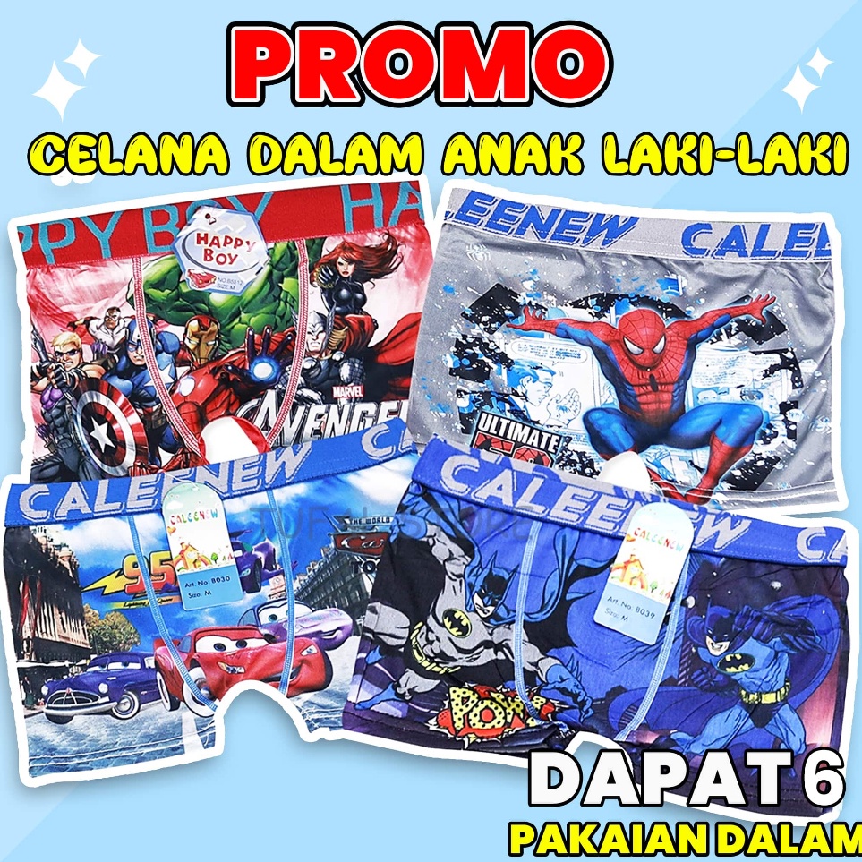Fast Delivery  Celana Dalam Anak Cowok BOXER Karakter Batman Umur 3 4 5 6 7 8 Tahun Cd Anak Cowok Ka