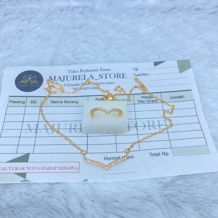 Get Sale  Cod Kalung Dan cincin Emas Fuji 6 gram kalung dan Cincin Free Suran
