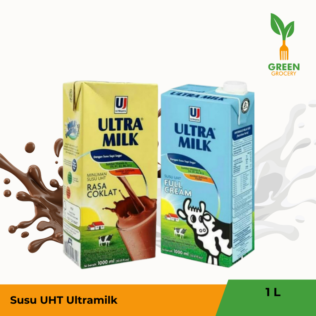 

Ultra Milk Susu Cair UHT Steril 1000Ml Green Grocery Padang