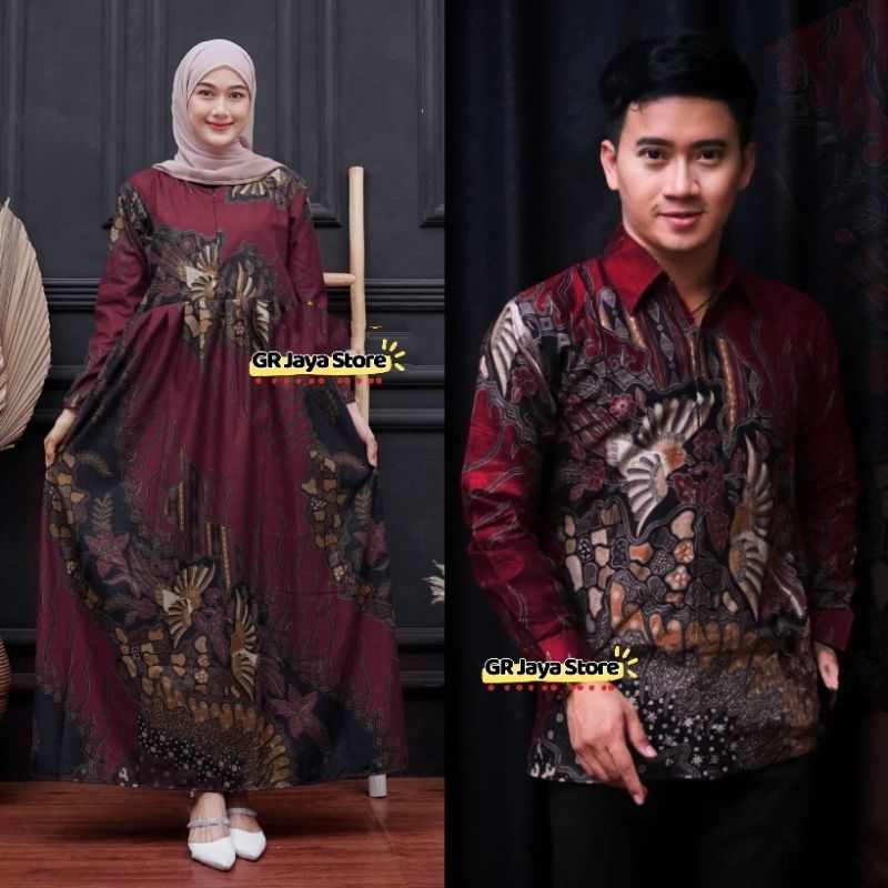 Batik Couple Gamis Modern - Sarimbit Batik Pasangan Kekinian