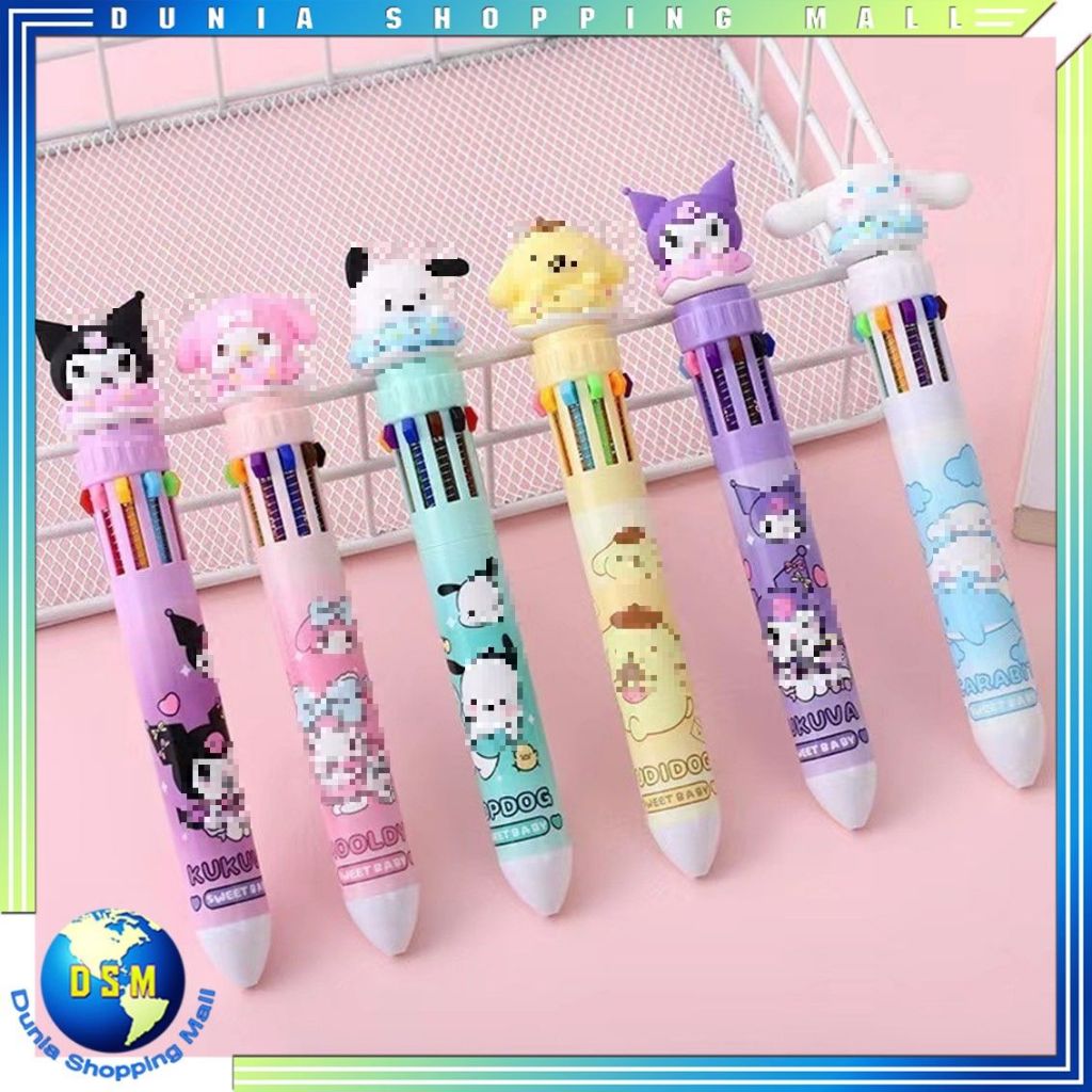 

DSM Pena Mekanik Karakter Kartun Pulpen 10 Warna Lucu 3D DOLL Bolpen Gel Tinta Donat Animasi 10 Warna Alat Tulis Sekolah Anak Super Imut