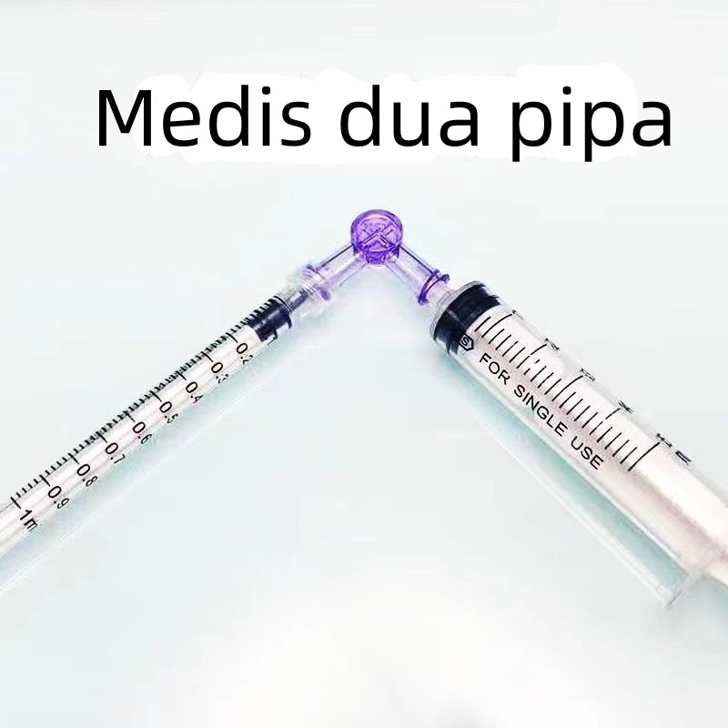 Disposable medical 2way suction infusion tube syringe liquid connector plug to medicine converter