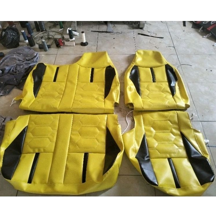 sarung jok mobil truk Canter model motif sarang tawon